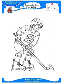 Çocuklar İçin Buz-Hokeyi Boyama Sayfaları 